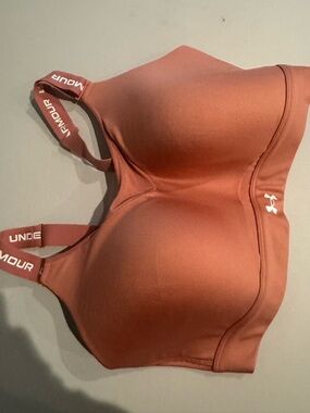 Under Armour Rust-Red Padded Adjustable-Strap Sports Bra